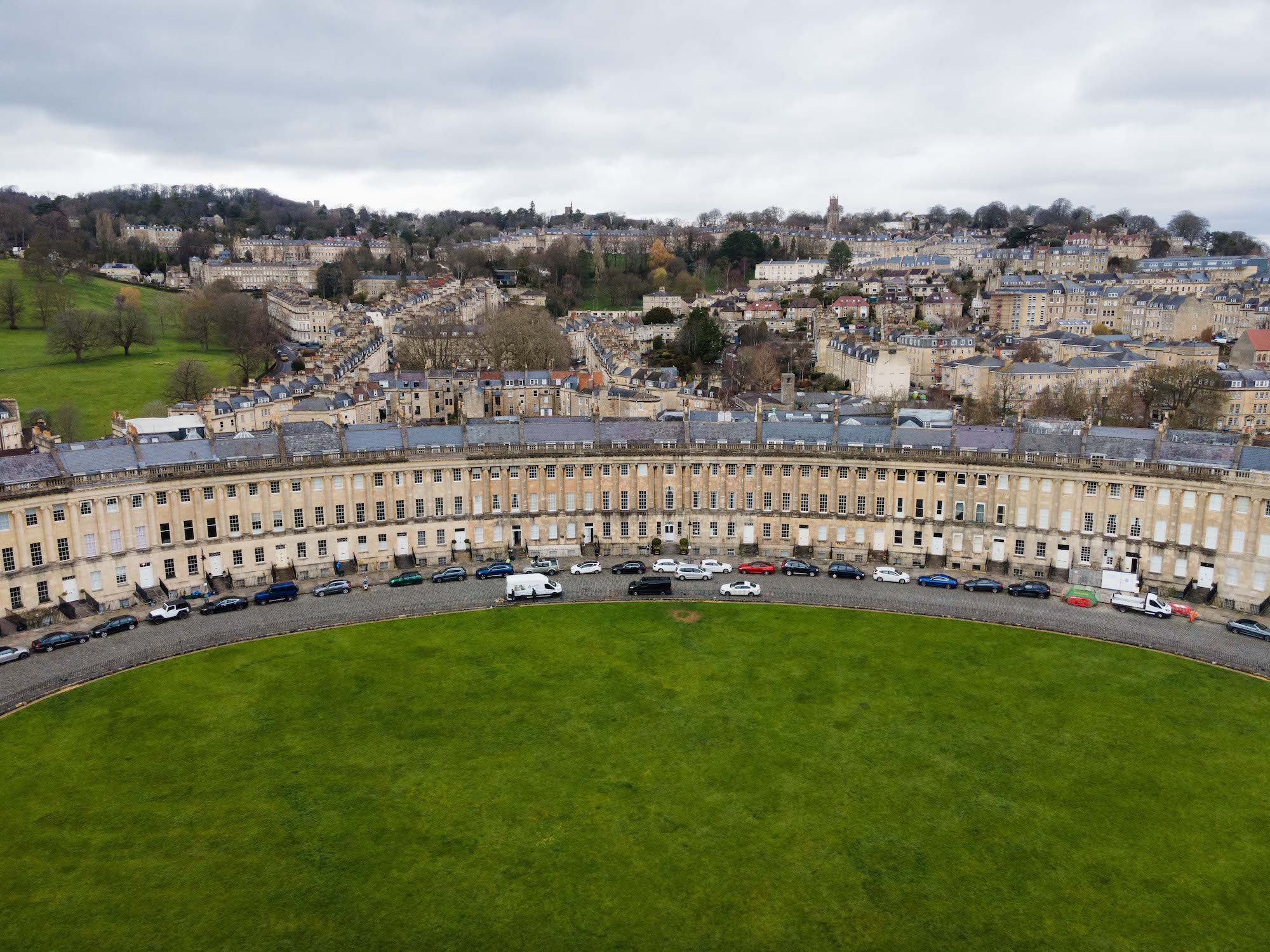 Aerial view of Royal Crescent Hotel & Spa